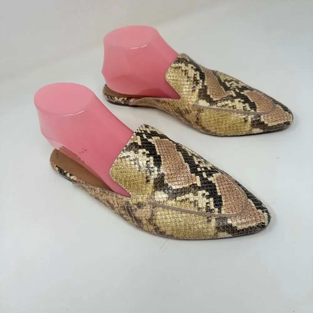 MADEWELL Womens Shoes FRANCES Skimmer Mules Snake Print Size 9 1/2‎